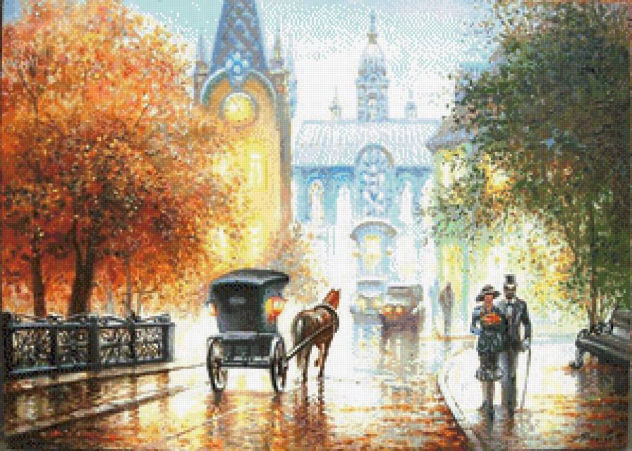 прогулка - ночь, лошади, люди, прогулка - предпросмотр