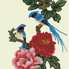 Оригинал схемы вышивки «птицы в цветах» (№466289)