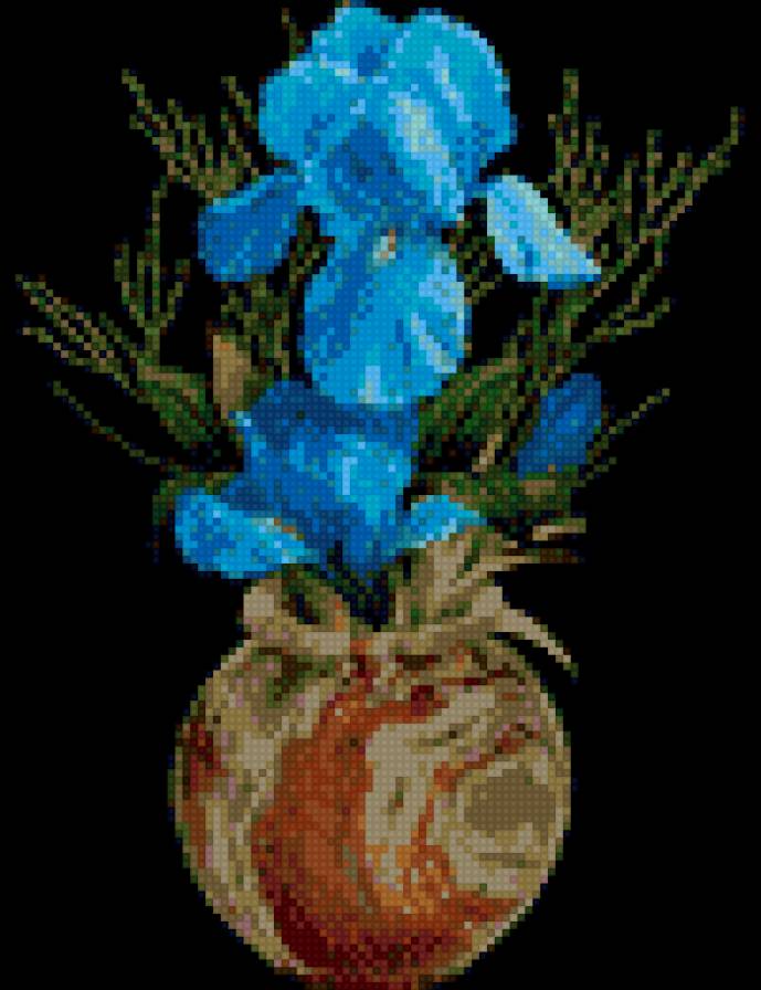 blue flowers - предпросмотр