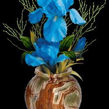Оригинал схемы вышивки «blue flowers» (№466326)