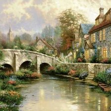 Схема вышивки «мост через реку»