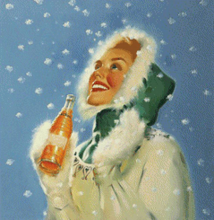 Падает снег - снег, зима, девушка - предпросмотр