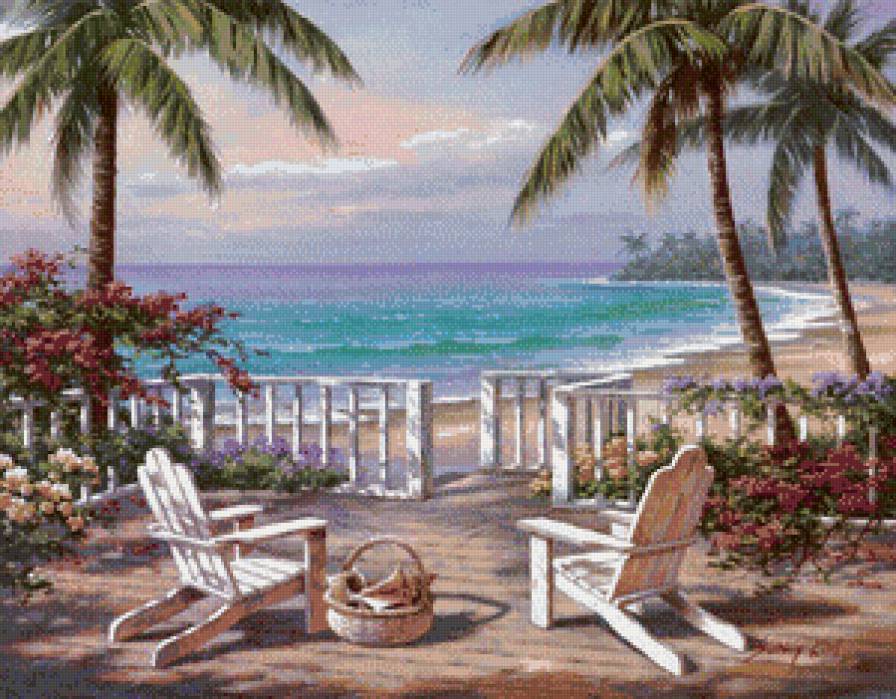 №466992 - пляж, море, живопись, картина, лето - предпросмотр