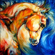 Схема вышивки «Лошадь, художник Marcia Baldwin»
