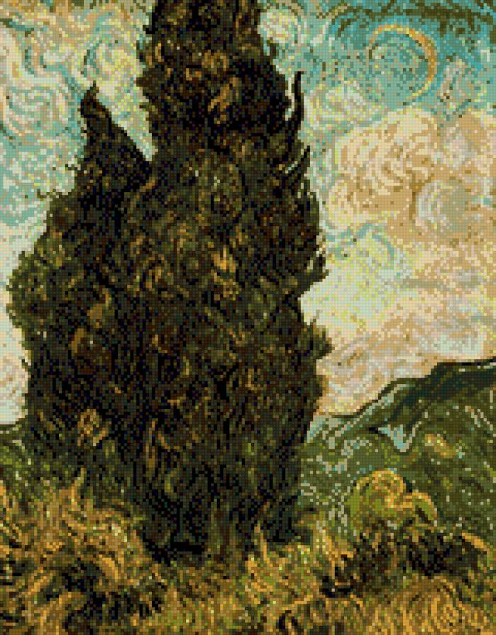 Ван гог "Кипарисы" - предпросмотр