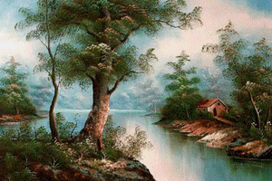 дом у реки - красота природы - предпросмотр