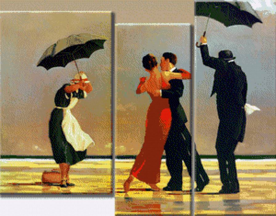 Танец под дождем - полиптих - предпросмотр