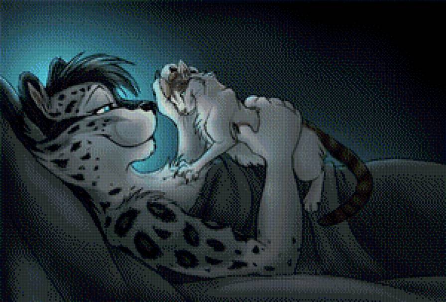 И у кошек должны быть кошки - дружба, кот, барс, постель, животное, пара, любовь, ночь, хищник - предпросмотр