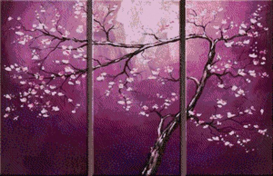 триптих сакура - сакура, триптих - предпросмотр