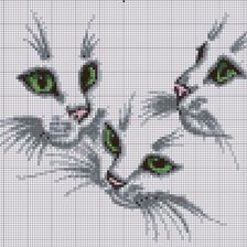 Оригинал схемы вышивки «Коты» (№467618)