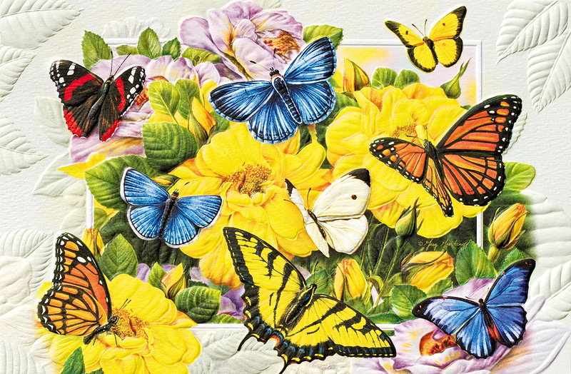 бабочки - картина - оригинал