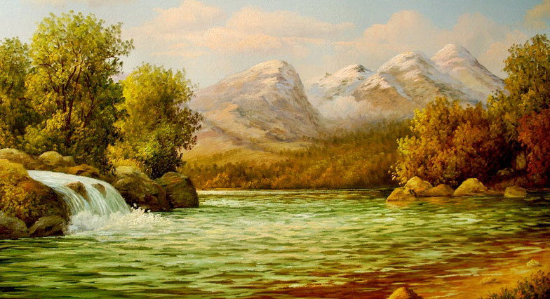 Горная река - горы, пейзаж, река - оригинал