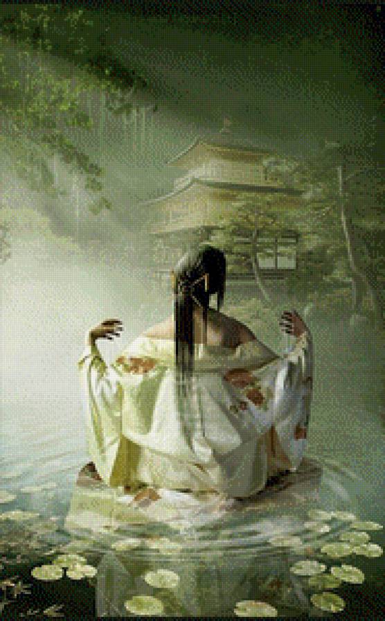 Купание гейши - япония, восток, гейша - предпросмотр