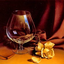 Оригинал схемы вышивки «Бокал и желтая роза» (№468453)