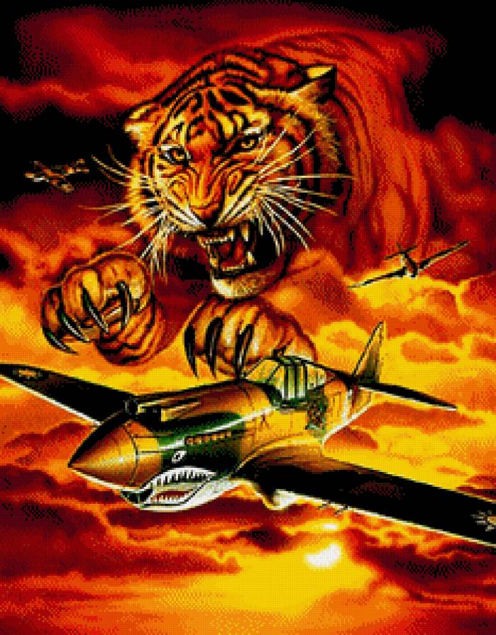Тигр - огонь, тигр, самолет - предпросмотр