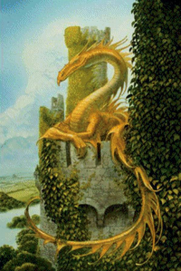 Страж замка - дракон, сказка, фэнтэзи - предпросмотр