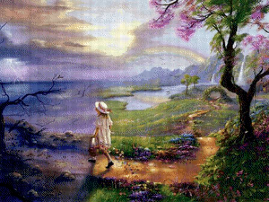 Серия "Сказка" - девочка, сказка, дорога, пейзаж, дети - предпросмотр