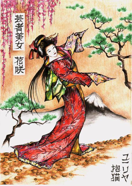 Гейша - восток, азия, фудзи, девушка, гейша - оригинал