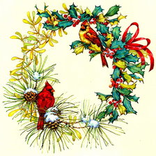 Оригинал схемы вышивки «рождественский венок» (№468968)
