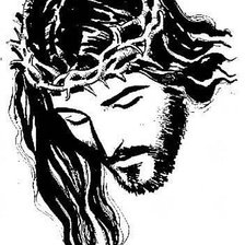 Схема вышивки «Иисус 3 монохром»