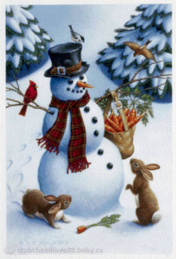 Снеговик - рождество, новый год, зима - предпросмотр
