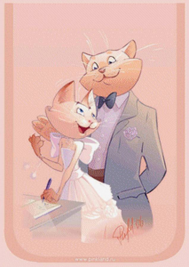 Кошачья свадьба - кошки, котята - предпросмотр