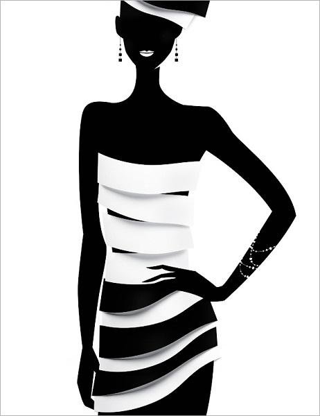 Силуэт - черно-белые, просто, девушка - оригинал