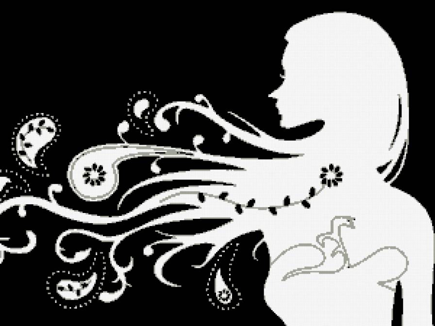 Силуэт - монохром, силуэт - предпросмотр