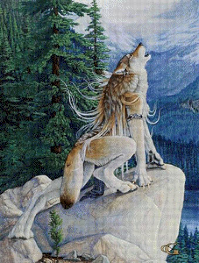 волчица - девушка, волк - предпросмотр