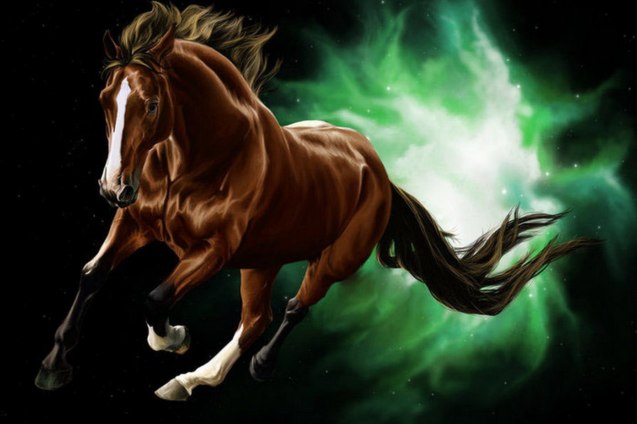 гнедая красавица - живопись, лошадь, животное, конь - оригинал