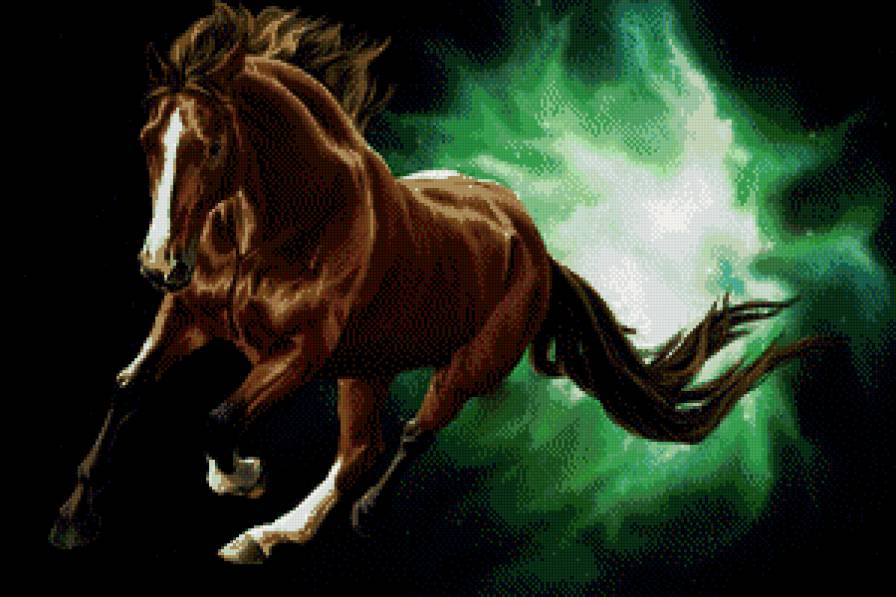 гнедая красавица - конь, живопись, животное, лошадь - предпросмотр