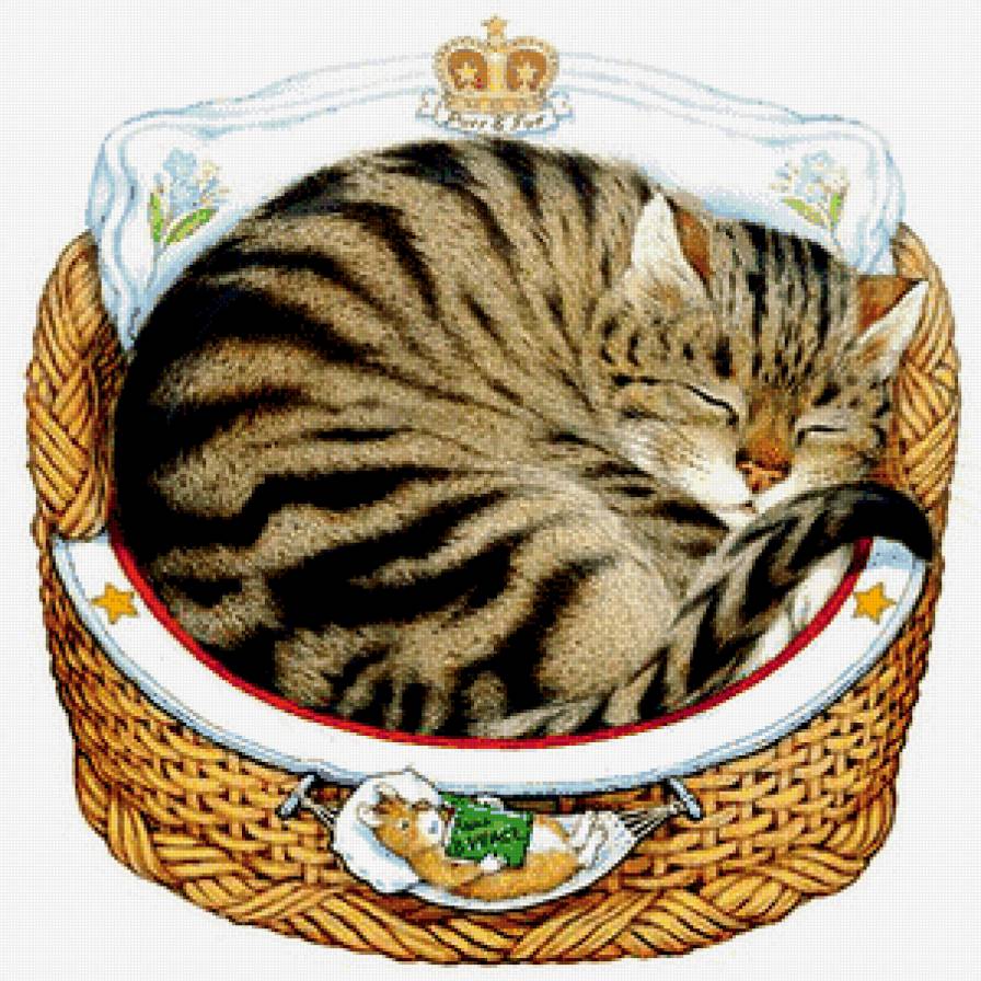 все кошки - королевы! - мышь, кот, детское, подушка, корзина, кошка - предпросмотр