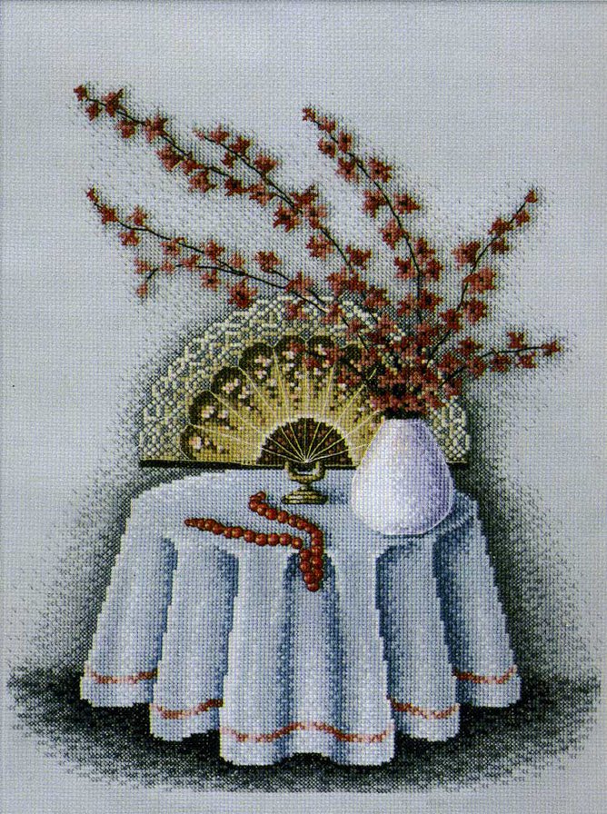 Натюрморт с веером - восток, натюрморт, азия - оригинал