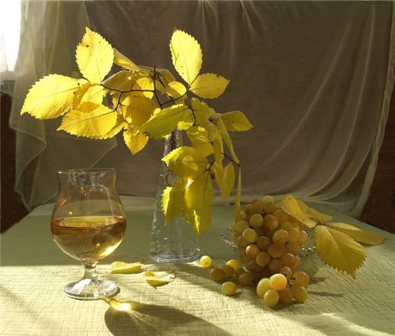 солнечные блики - натюрморт с виноградом - оригинал