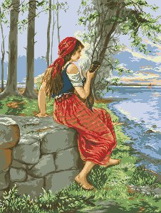 Девушка у ручья - оригинал