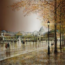 Схема вышивки «Осенний город»