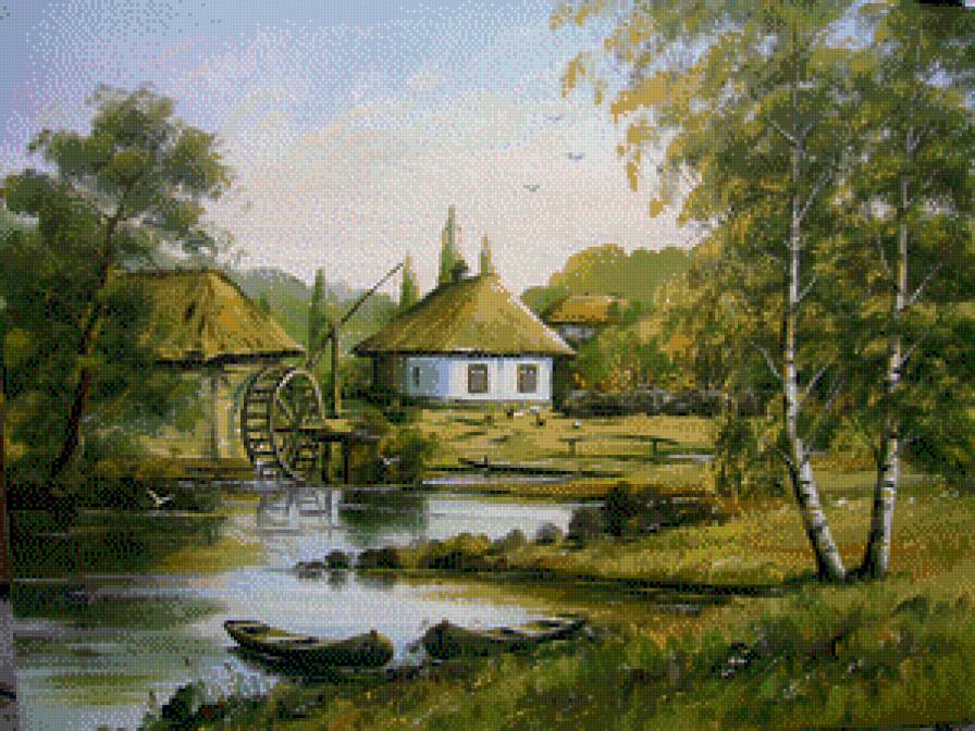 Мельница - природа - предпросмотр