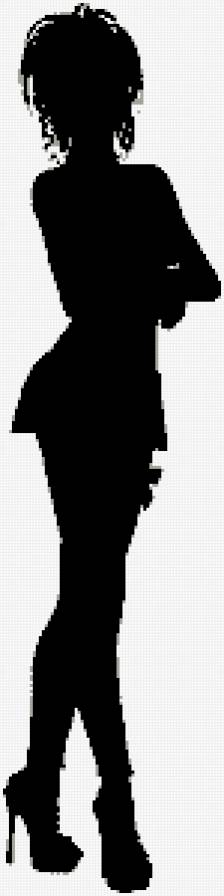 Силуэт - монохром, силуэт - предпросмотр