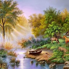 Схема вышивки «пейзаж»