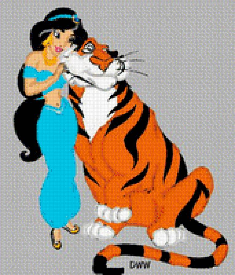 Жасмин с кисяй - мультяшки - предпросмотр