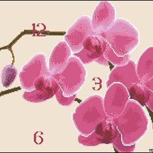 Схема вышивки «Часы"Орхидея"»