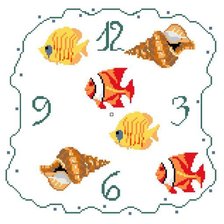 Оригинал схемы вышивки «Часы "Рыбки"» (№471491)