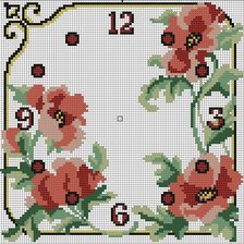 Оригинал схемы вышивки «Часы"Цветы"» (№471499)