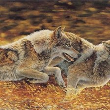 Оригинал схемы вышивки «Бегущие волки» (№471595)