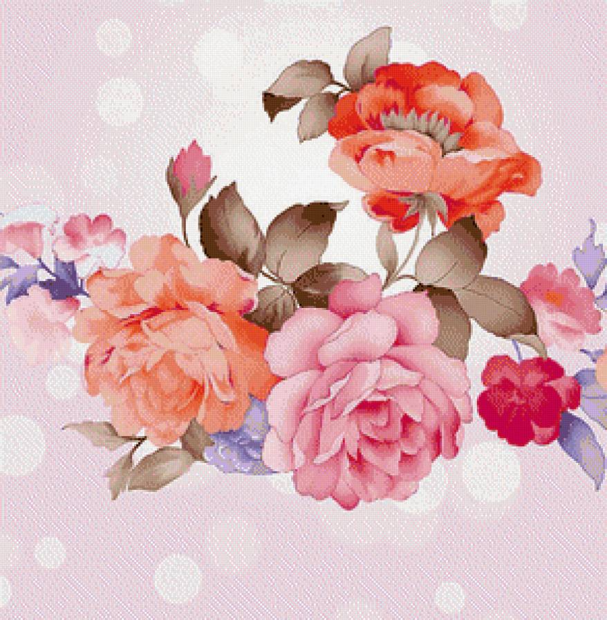 Китайская акварель - букет, китай, цветы - предпросмотр