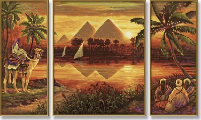Египет- триптих - пирамиды, египет, страны мира, триптих - оригинал
