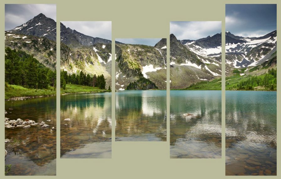 Полиптих.Озеро. - пейзаж, полиптих, озеро - оригинал