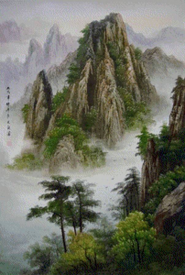 Туман - восточная живопись - предпросмотр