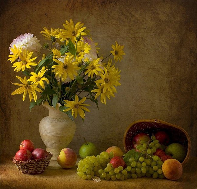 Натюрморт - фрукты, цветы, натюрморт - оригинал