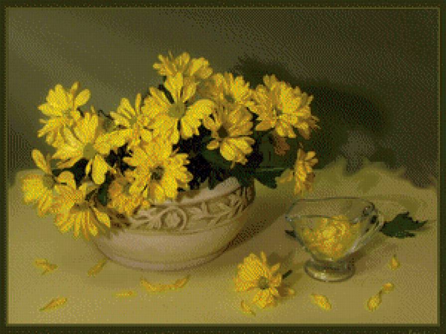 Натюрморт - хризантема, цветы, натюрморт - предпросмотр